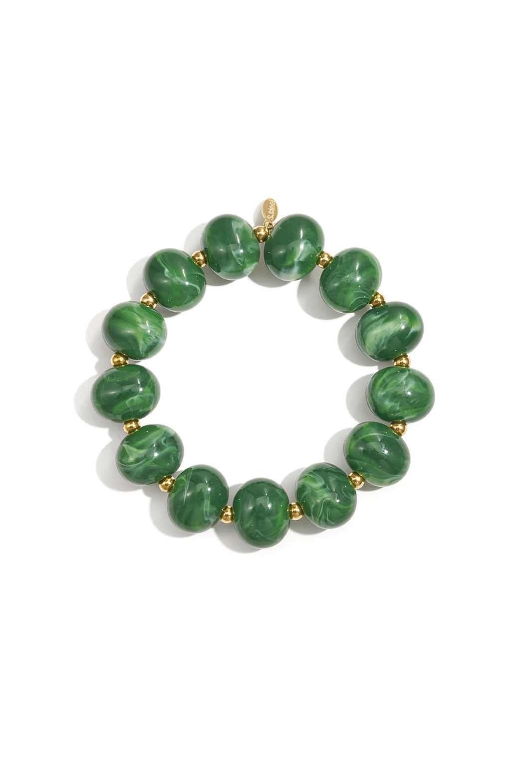 Elastic beaded bracelet with large beads