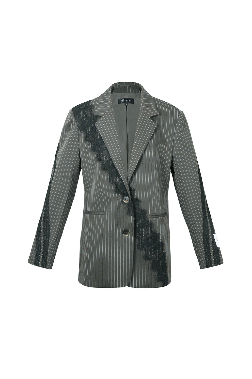 Woven Polyester Fiber Women's Suit Set Elegant Stripes Lace Panel