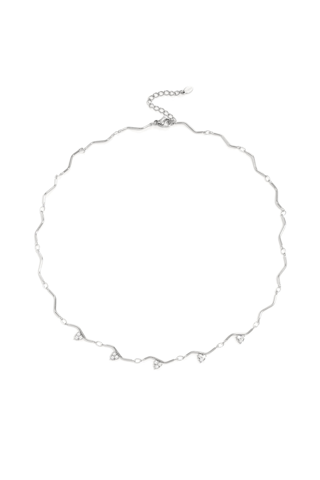 Necklace with zigzag pattern and stones