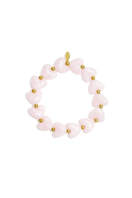 Elastic heart beaded bracelet