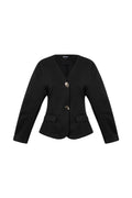 Woven Polyester Fiber Women's Suit Set Elegant Solid Color Fall/Winter