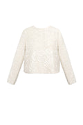 Polyester Long Sleeve Top Cropped Bow Detail