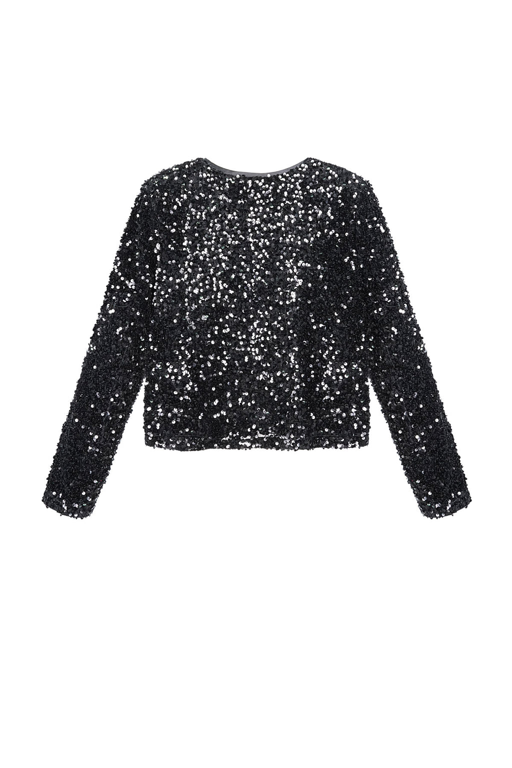 Polyester Long Sleeve Top Cropped Bow Detail