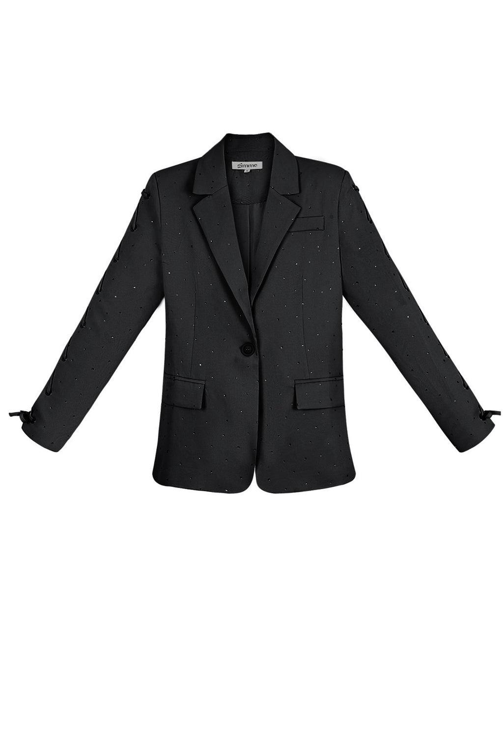 Polyester Women's Blazer Set Lace-Up Sleeve Design