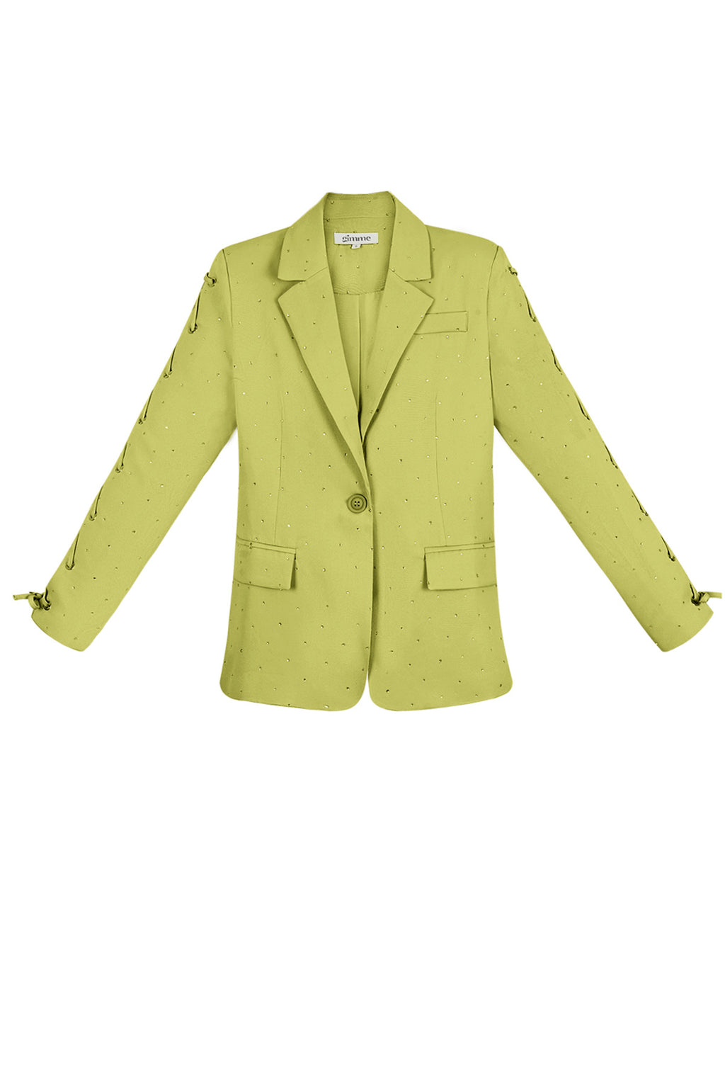 Polyester Women's Blazer Set Lace-Up Sleeve Design