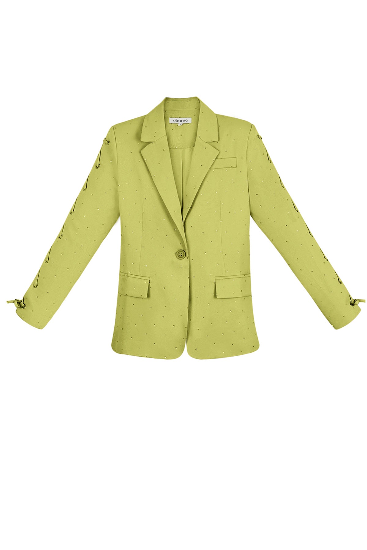 Polyester Women's Blazer Set Lace-Up Sleeve Design