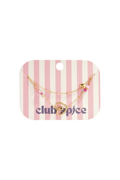 Bracelet with playful heart, beads and pearl