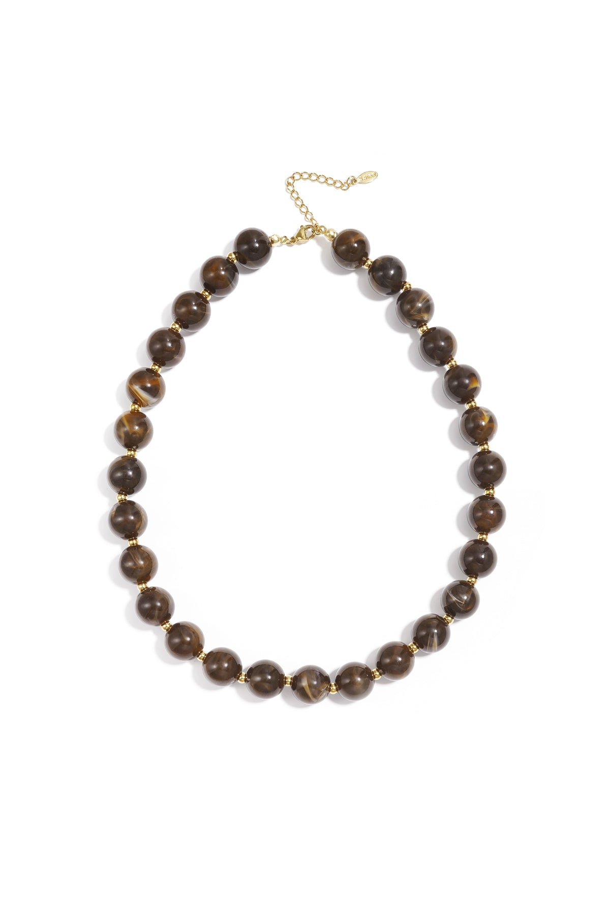 Bead necklace with gold beads in between 13.5mm