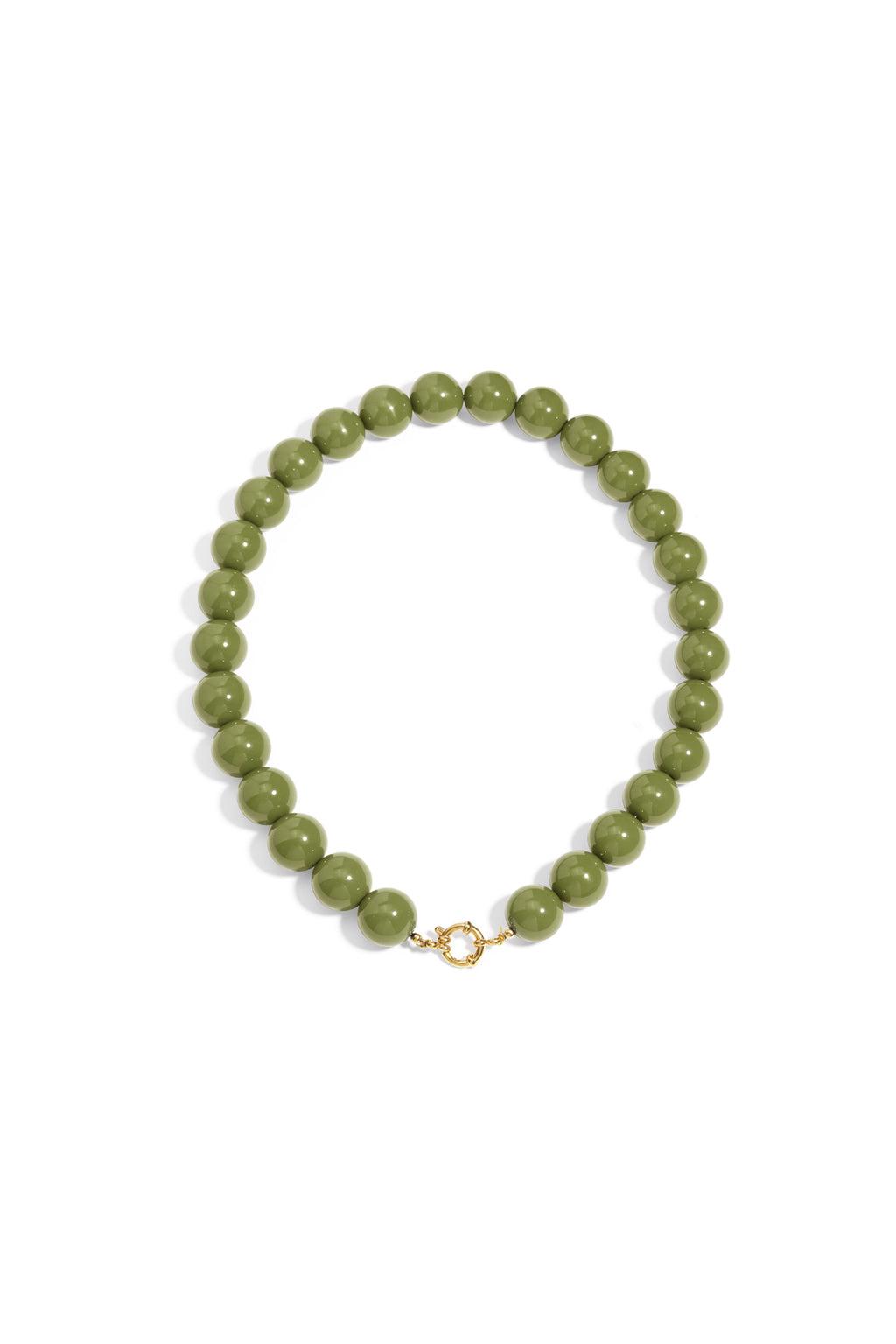 Necklace with large beads and front closure-15mm