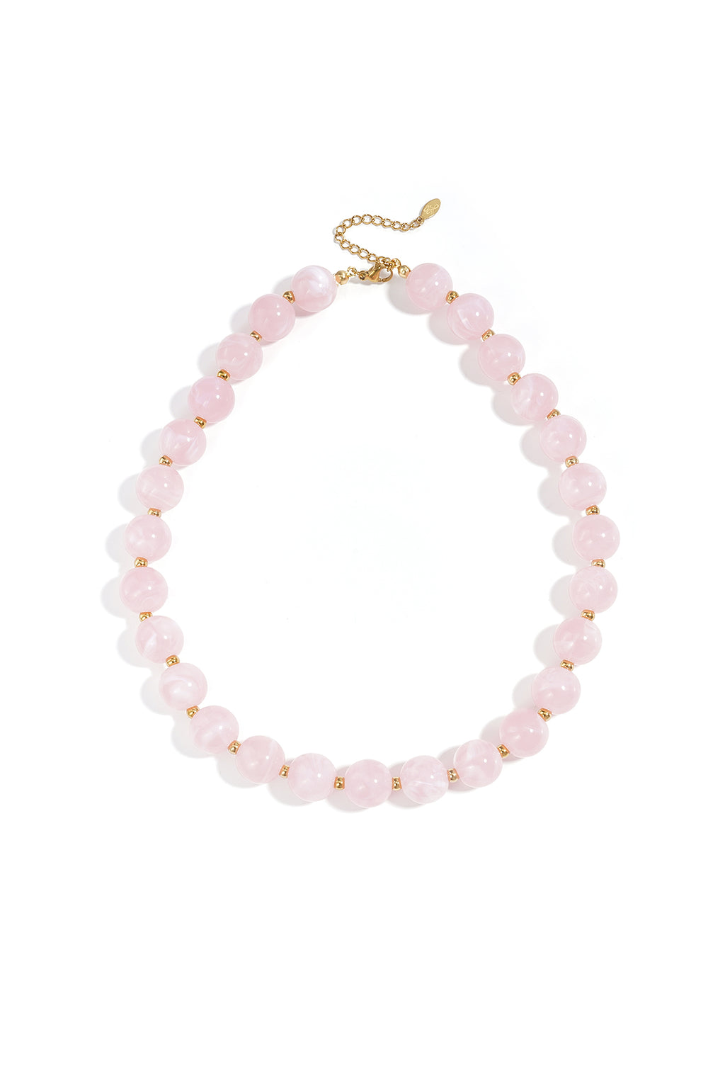 Bead necklace with gold beads in between 13.5mm