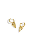 Earrings with structured hanging heart