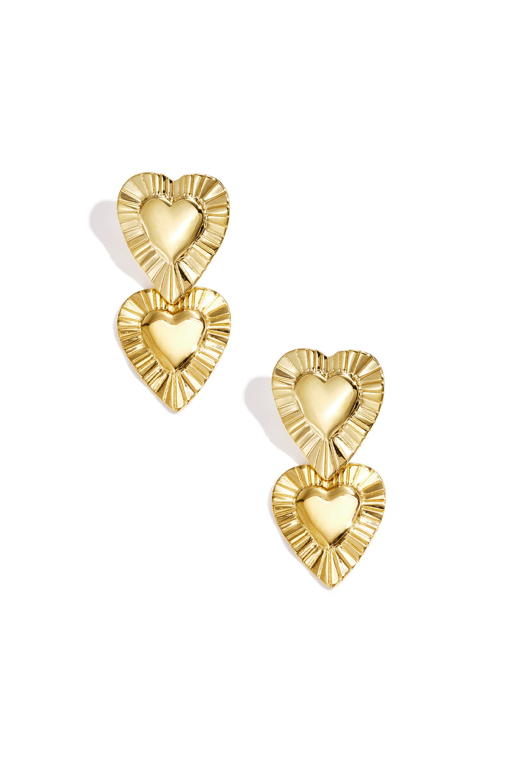 Earrings with heart-shaped pendants