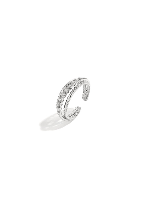 Double ring with small stones