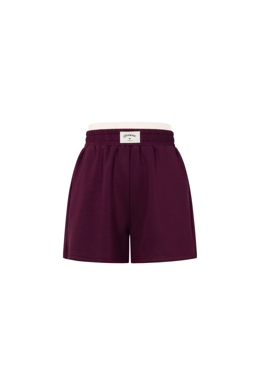Knitted Polyester Fiber Women's Casual Shorts Sporty Solid Color