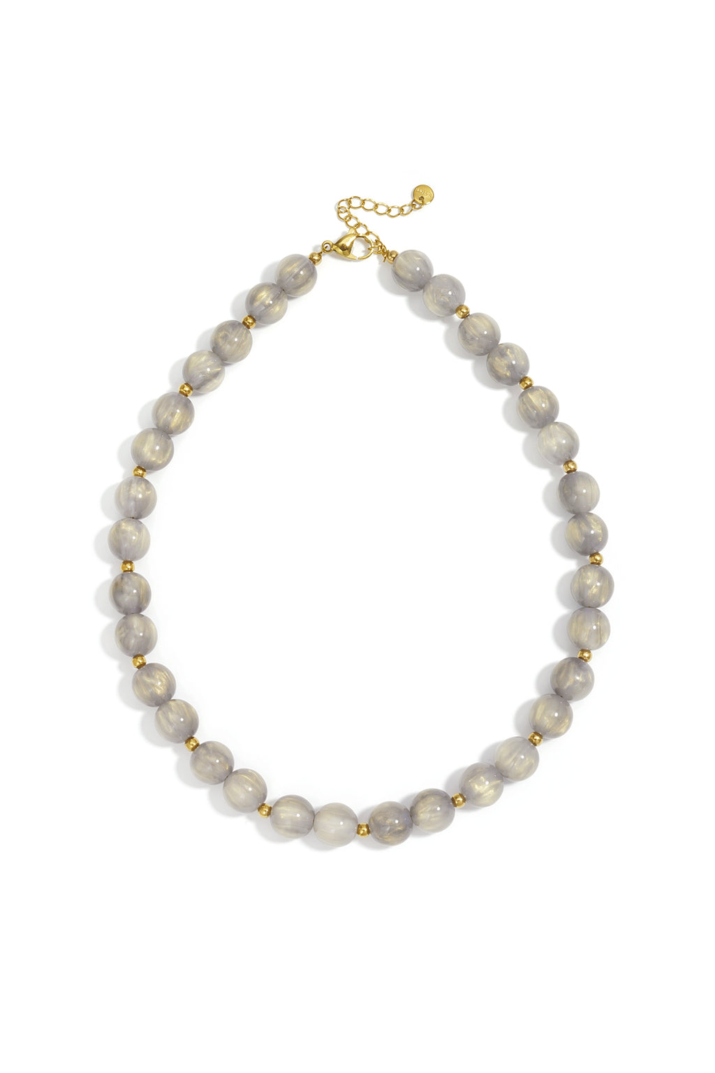 Bead necklaces with gold details - 12 mm