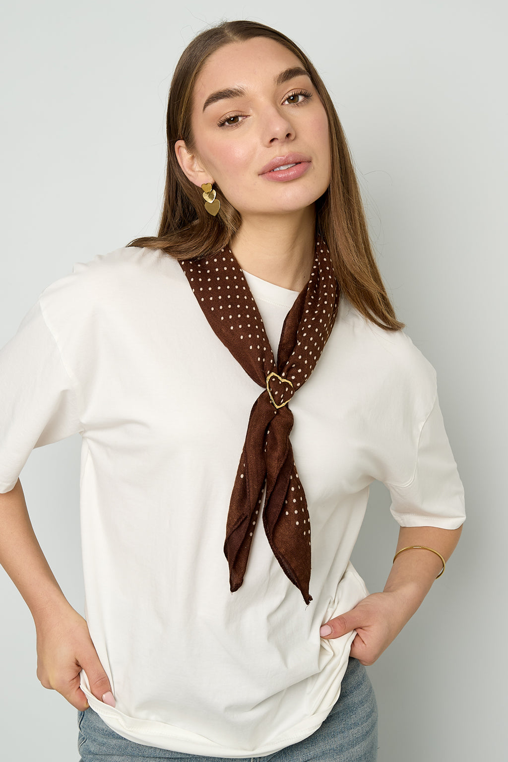 Scarf clip with bamboo heart