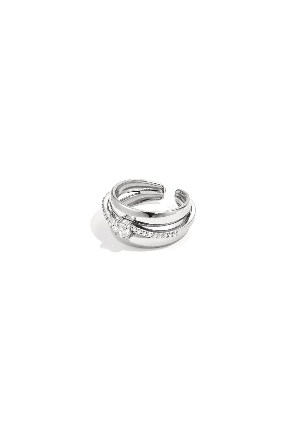 Layered ring with stones