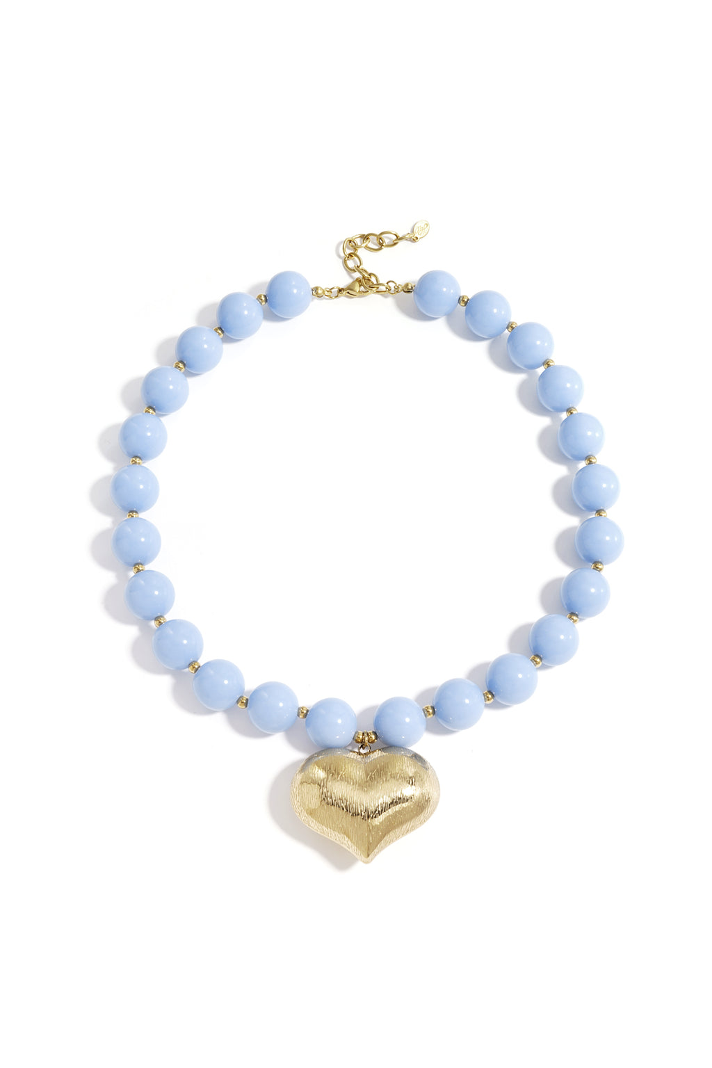 Bead necklace with hanging heart