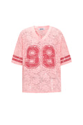 Woven Polyester Fiber Women's T-shirt Sporty Color Clash