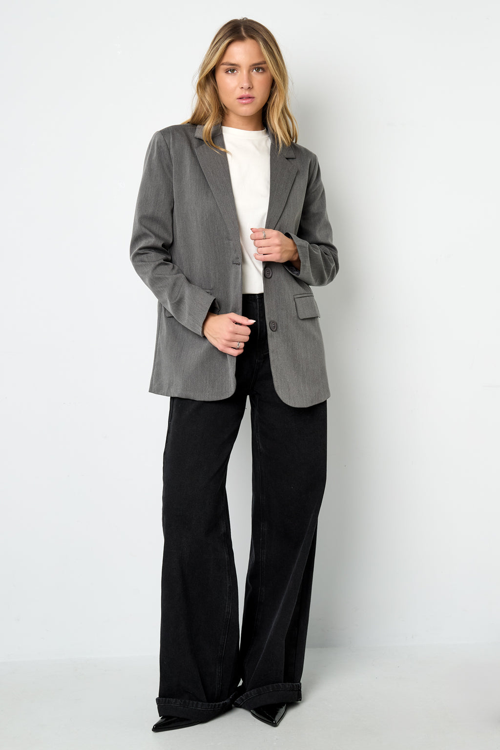 Woven Polyester Fiber Women's Suit Jacket Elegant Letters