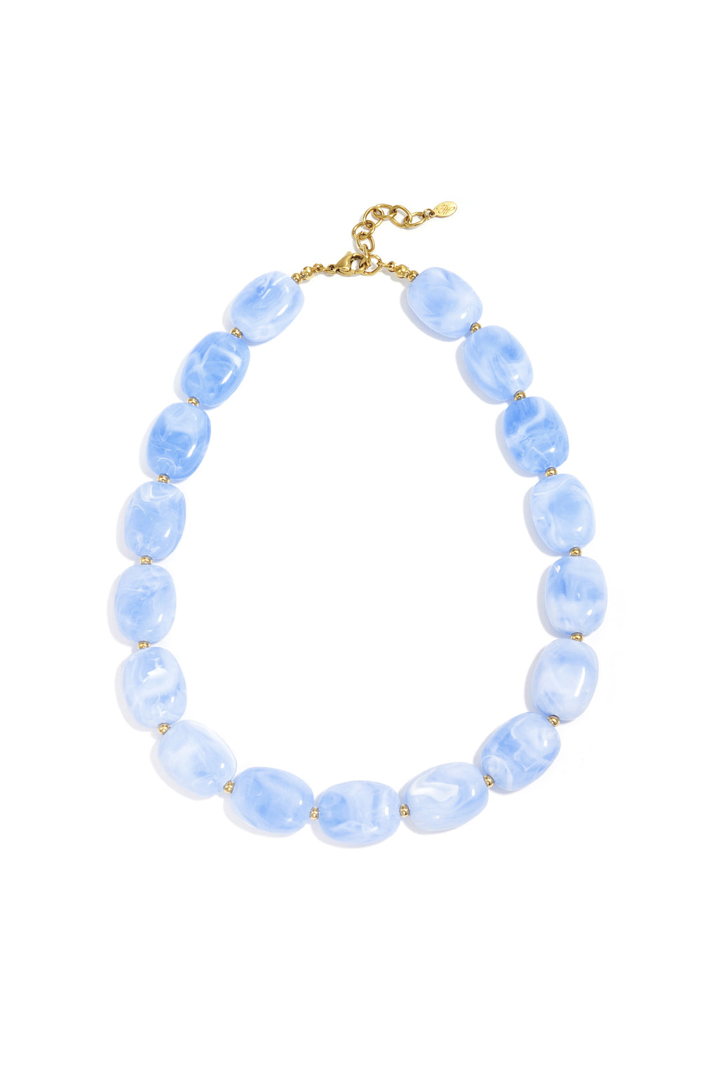 Necklace with squoval beads