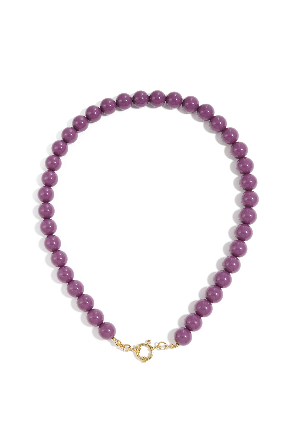 Beaded necklace with front closure - 12mm
