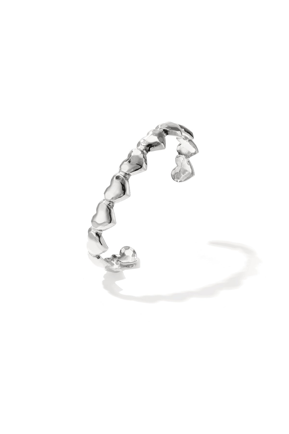 Bangle with dented hearts