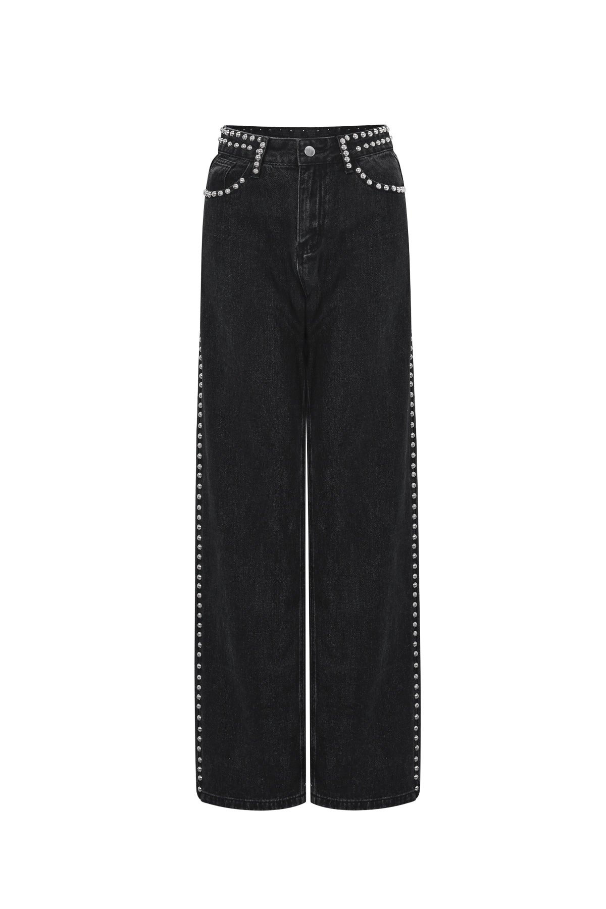 Woven Cotton Women's Straight Leg Pants Street Solid Color