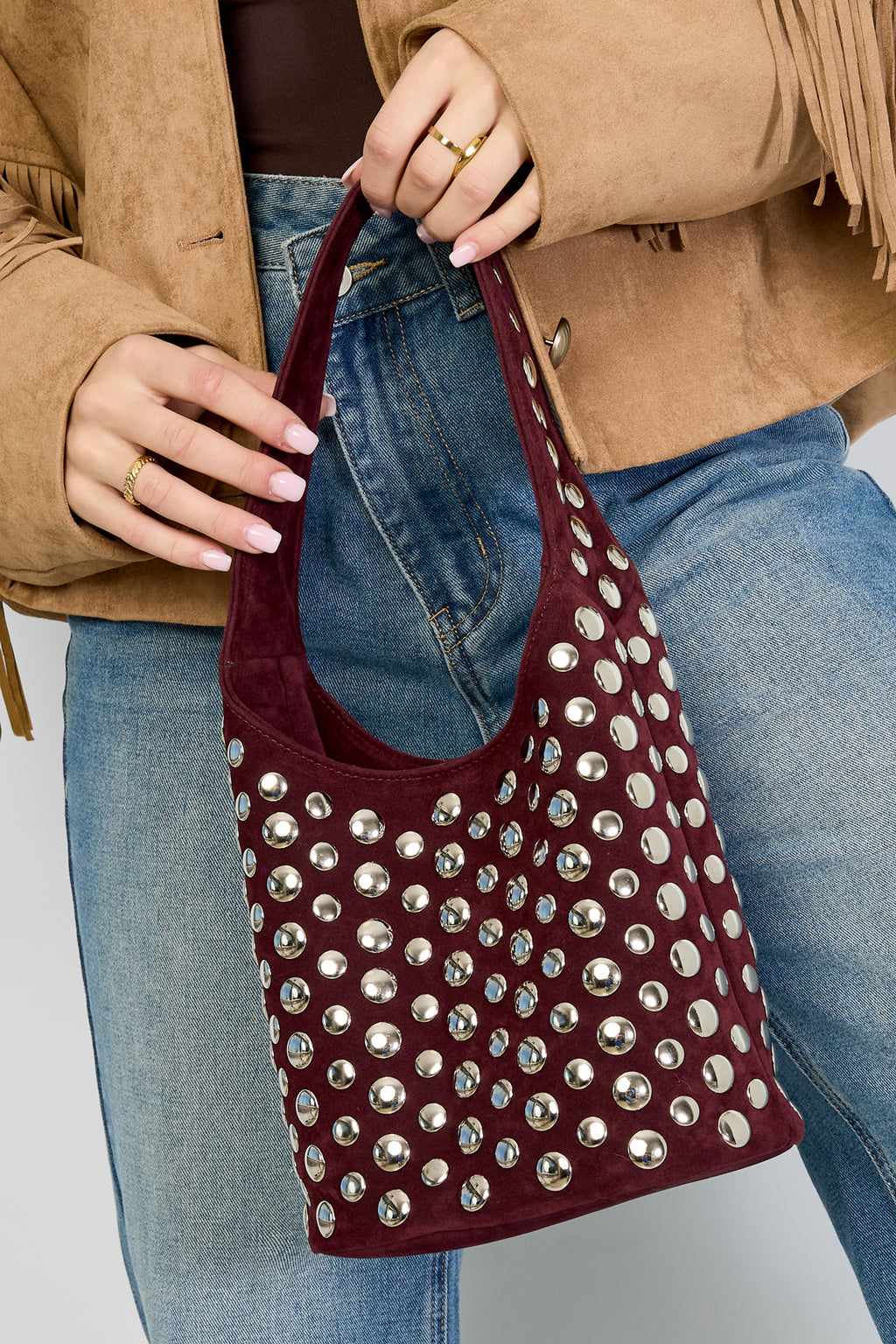 Shoulder Bags Rivet Punk Polyester Daily Accessories